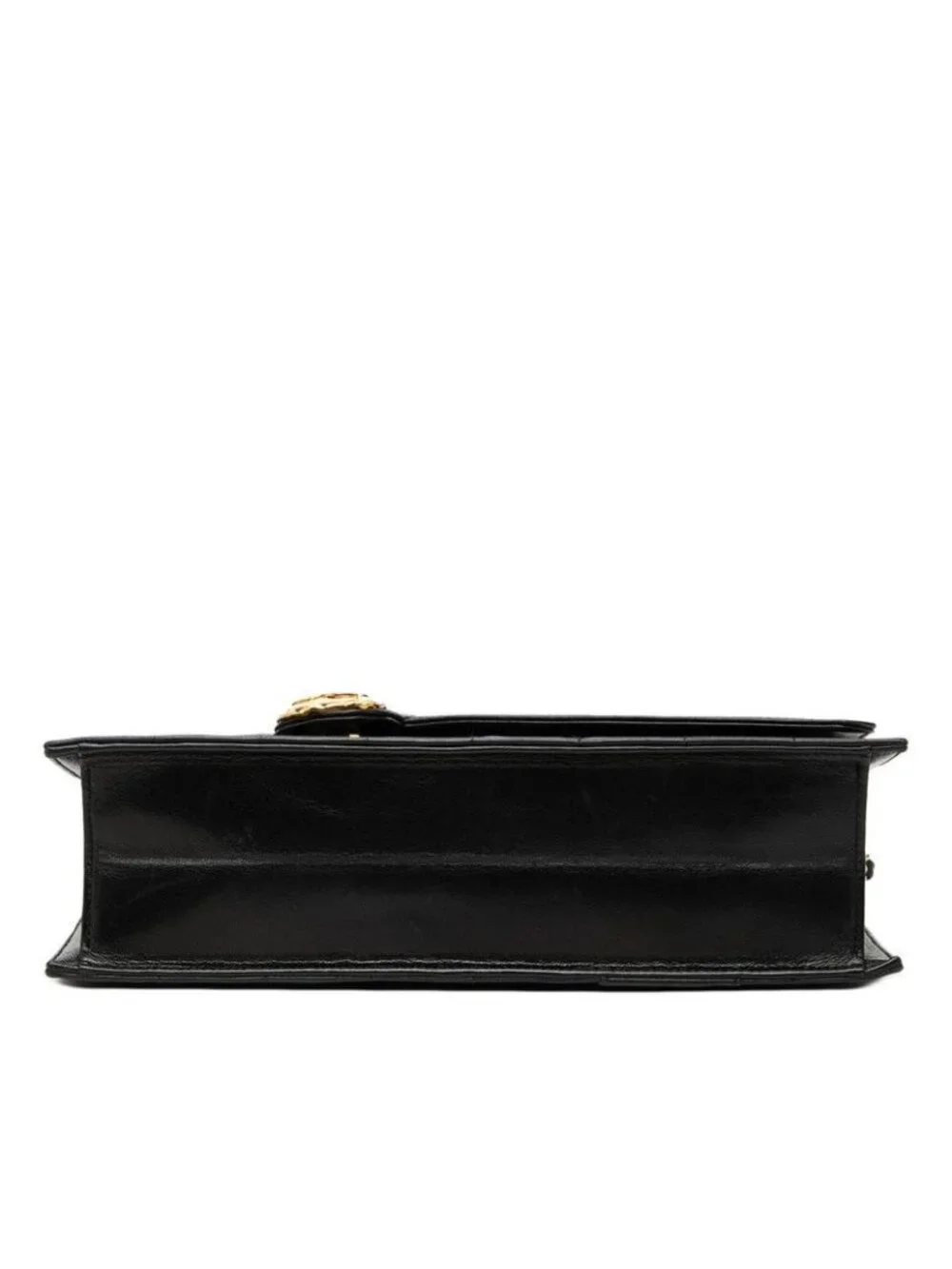 Chanel CC Logo Chain Flap Shoulder Bag Black Lambskin